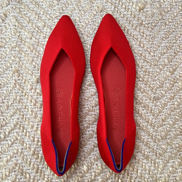 Rothy’s The Point Women’s Flats in Bright Red - Picture 2 of 10